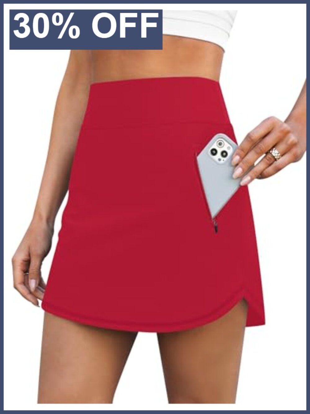 Women's Golf Tennis Skort with Zipper Pockets High Waisted Athletic
